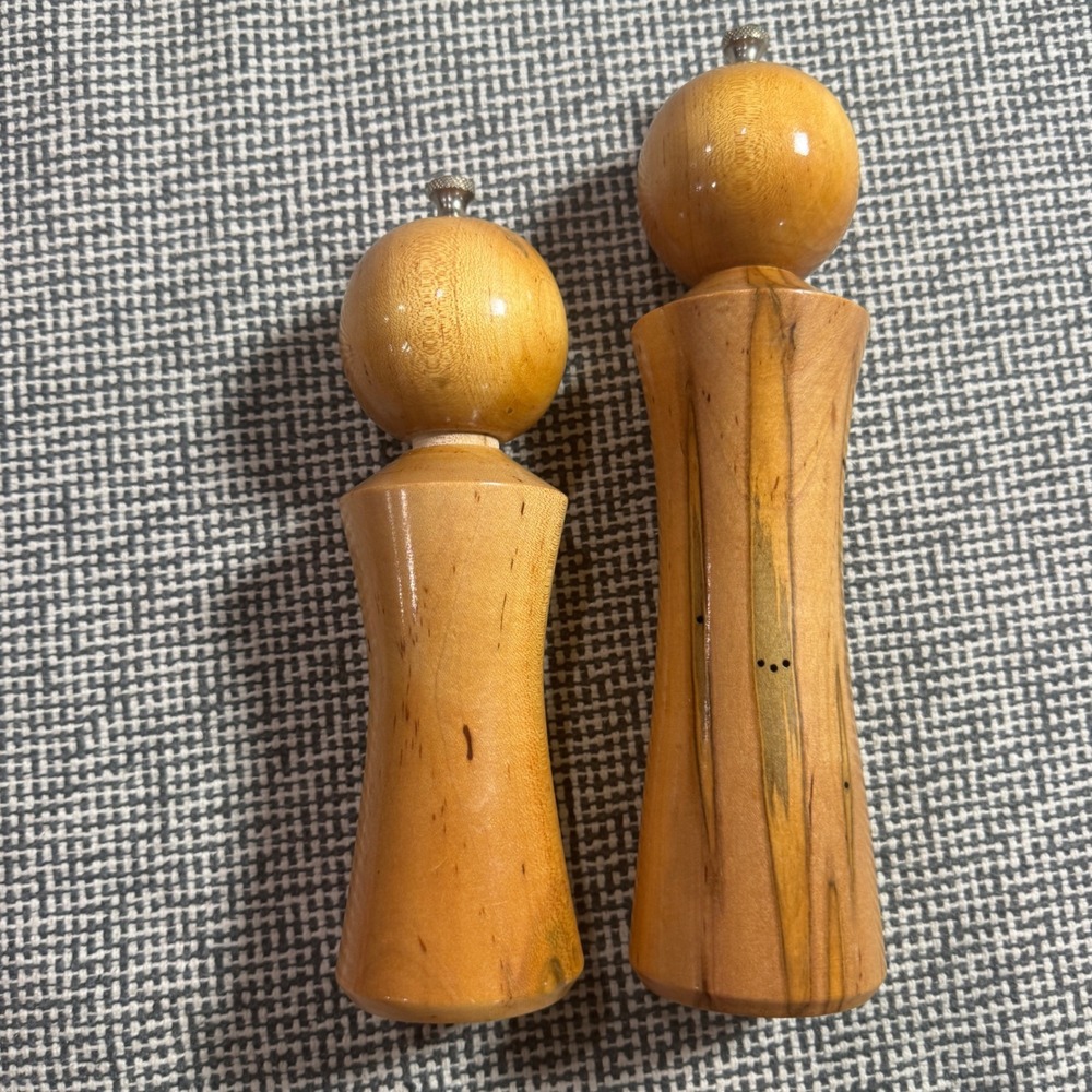 Chef Specialties Natural Wood Salt Shaker and Pepper Mill Set 8.5in and 10in